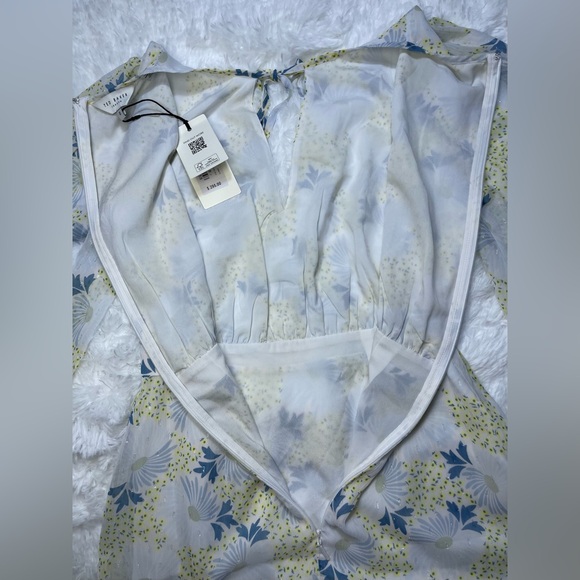 Ted Baker Suziiee floral-print woven mini dress With Asymmetric Ruffles Size 0 - Picture 4 of 16